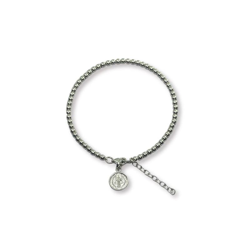 SANTORAL - Pulsera Medalla de San Benito - Plata