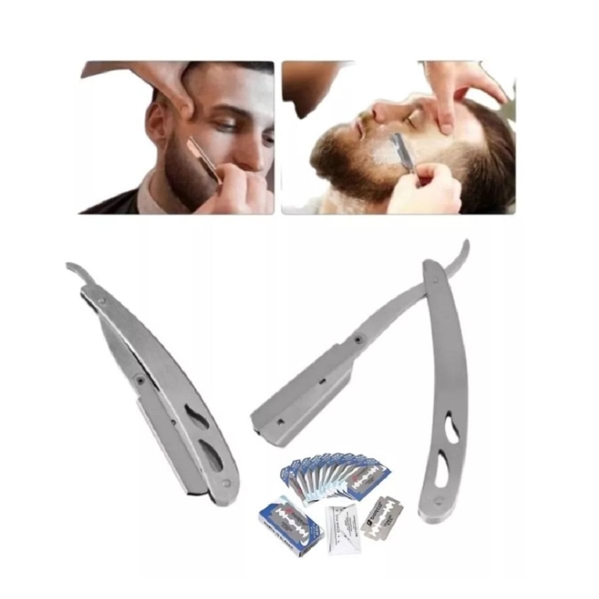 PREMIUM - Navaja Profesional De Acero Inoxidable 3 Cuerpos + Repuestos