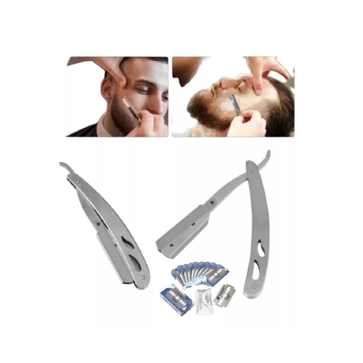 PREMIUM - Navaja Profesional De Acero Inoxidable 3 Cuerpos + Repuestos