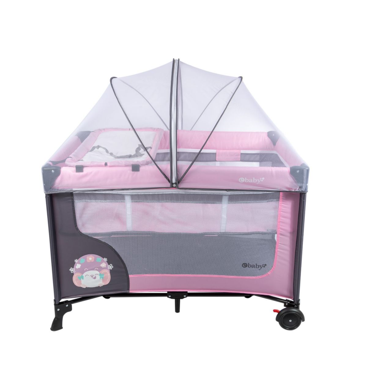 EBABY - Cuna Corral Happy Dream mas Colchon Rosado