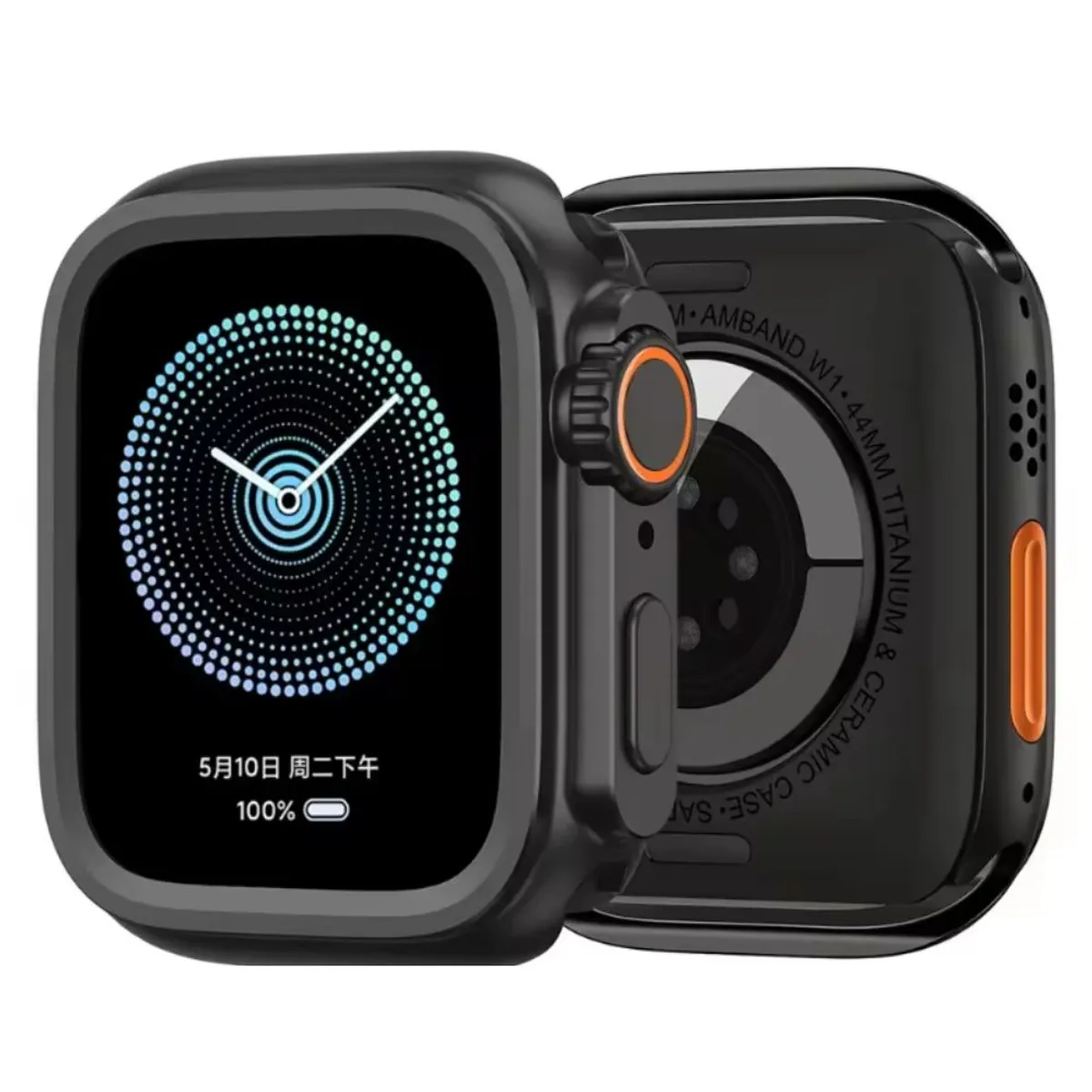 URVOI - Case Para Apple Watch 46mm serie 10 de Metal Titanio Ultra Mate Negro