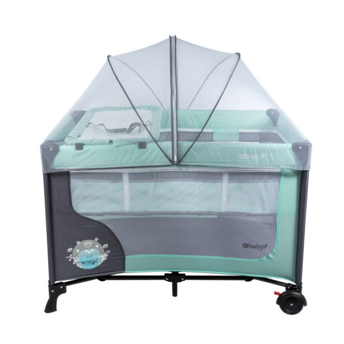 EBABY - Cuna Corral con cambiador Happy Dream mas Colchon Verde