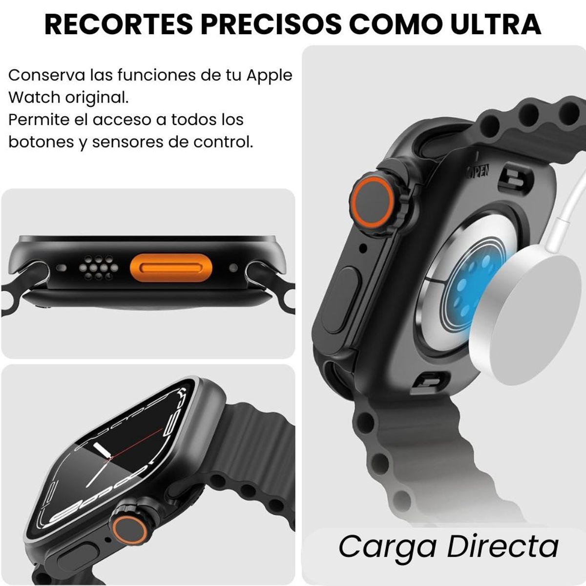 OEM - Case Para Apple Watch De Policarbonato Negro Ultra Mate para 44mm