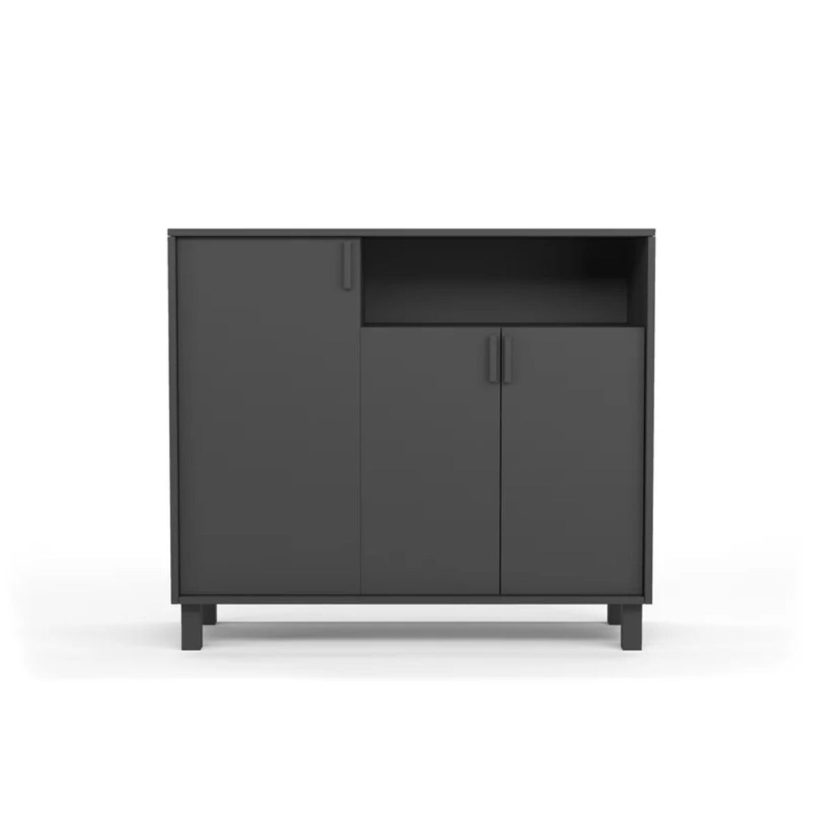 R&R MUEBLES - Zapatera Recibidor Sara 3 Puertas Negro R&R MUEBLES