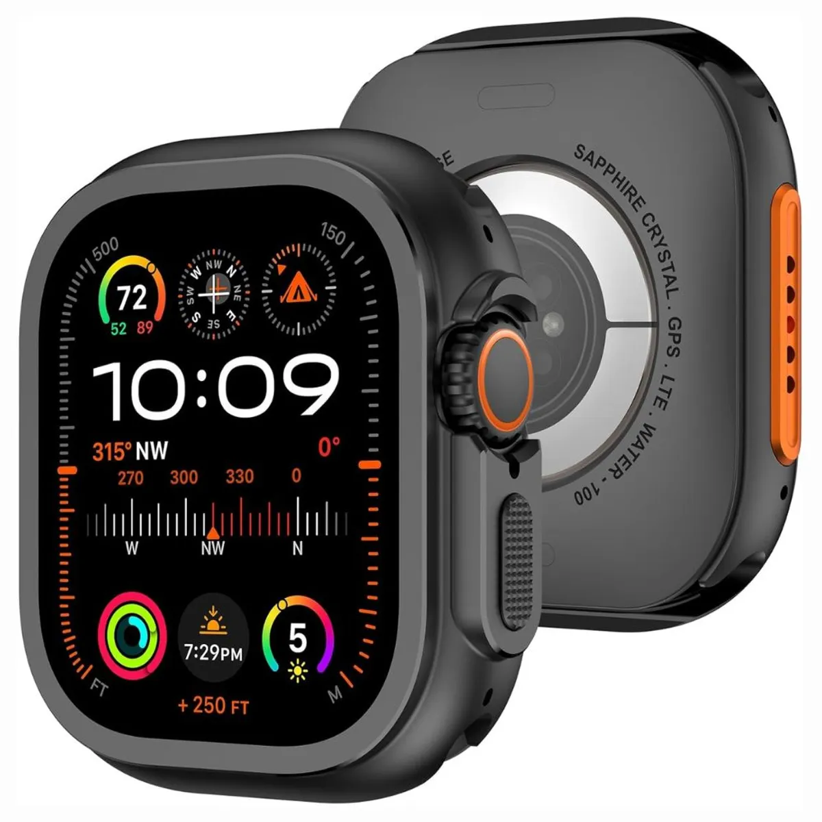 URVOI - Case Para Apple Watch Ultra Ultra 2 Ultra 3 De Metal Titanio Negro 49mm