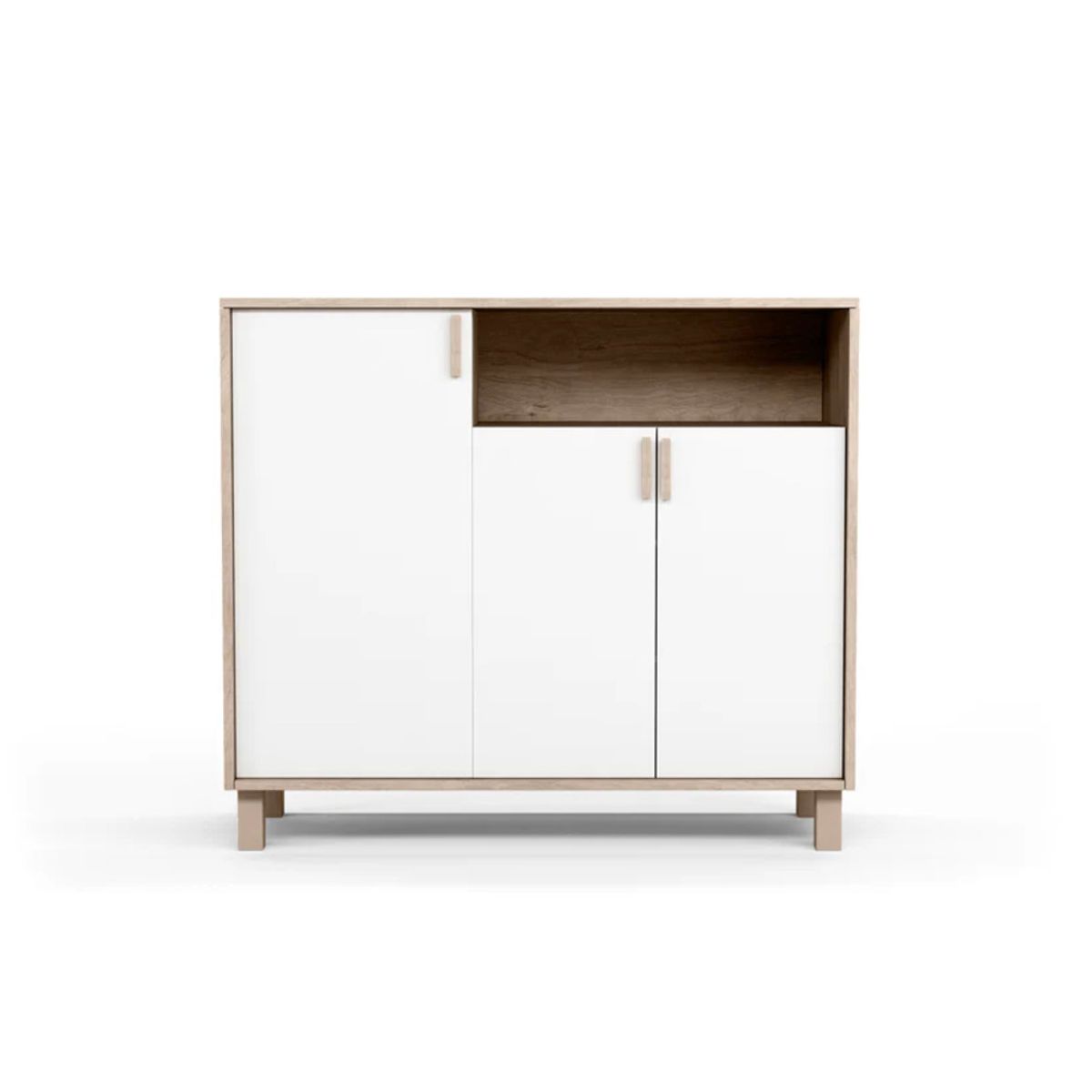 R&R MUEBLES - Zapatera Recibidor Sara 3 Puertas Roble/Blanco R&R MUEBLES