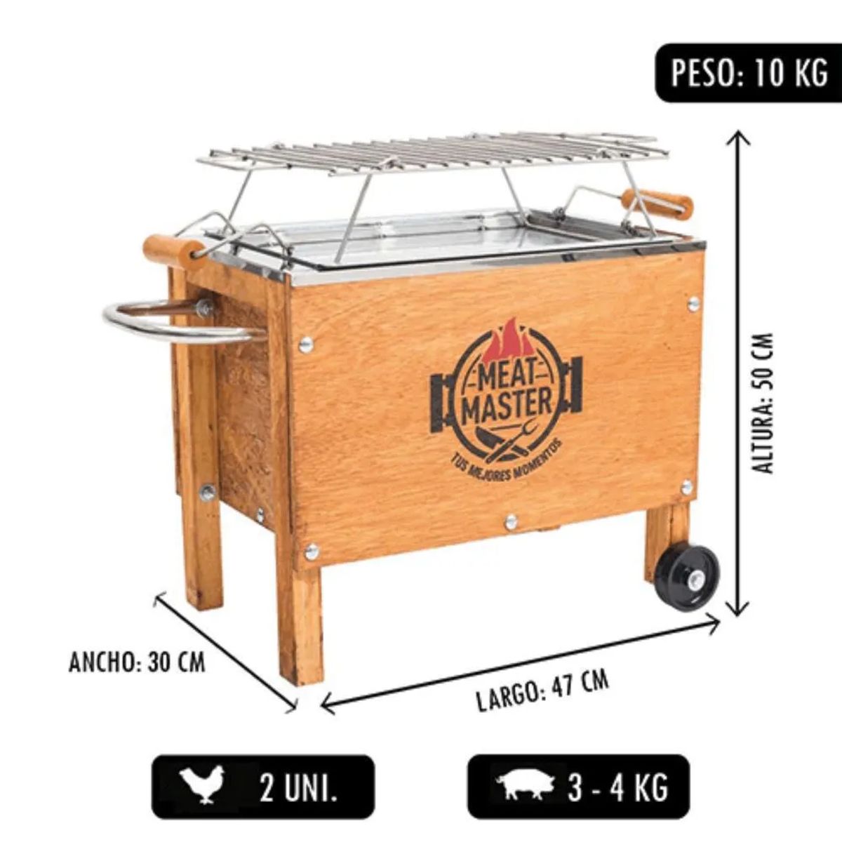 MEAT MASTER - Caja China Master Chica + Parrilla De Varillas Inox - Meat Master