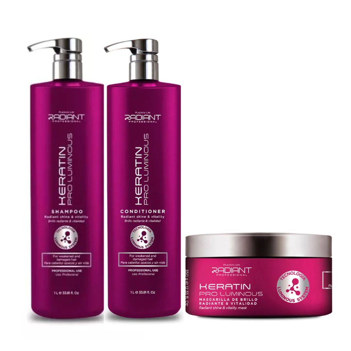 RADIANT - Radiant - Pack Keratin Pro Luminous ShampooAcondicionador Mascarilla