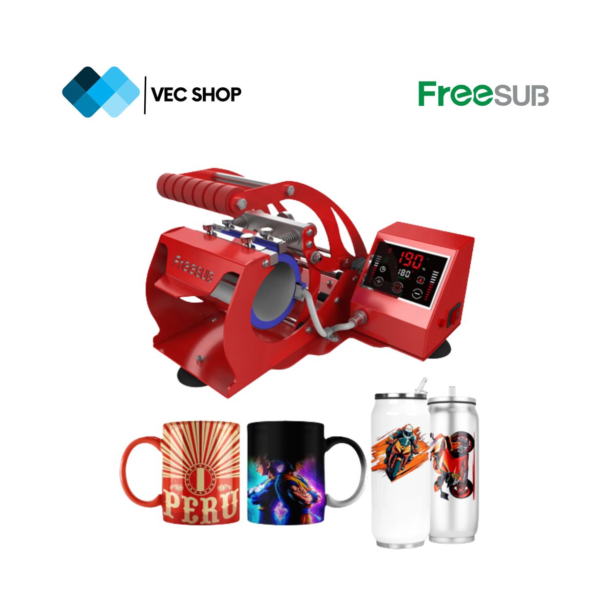 GENERICO - Maquina de Sublimación Táctil de una Estación Sublimadora + Combo