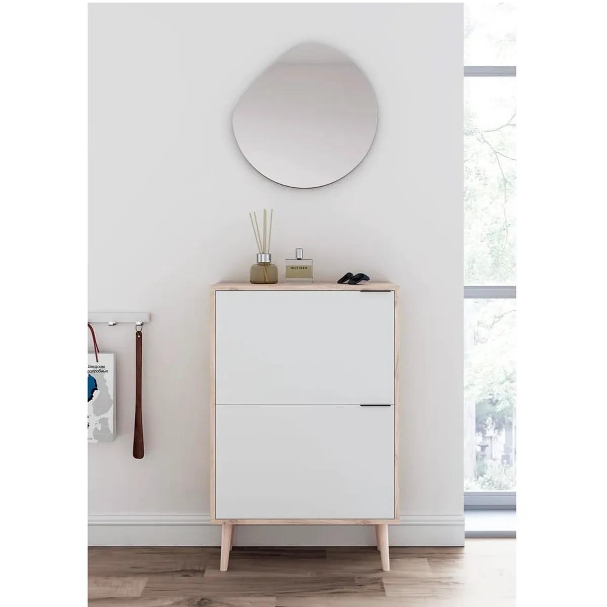 R&R MUEBLES - Zapatera Recibidor Vintage Danu RobleBlanco R&R MUEBLES