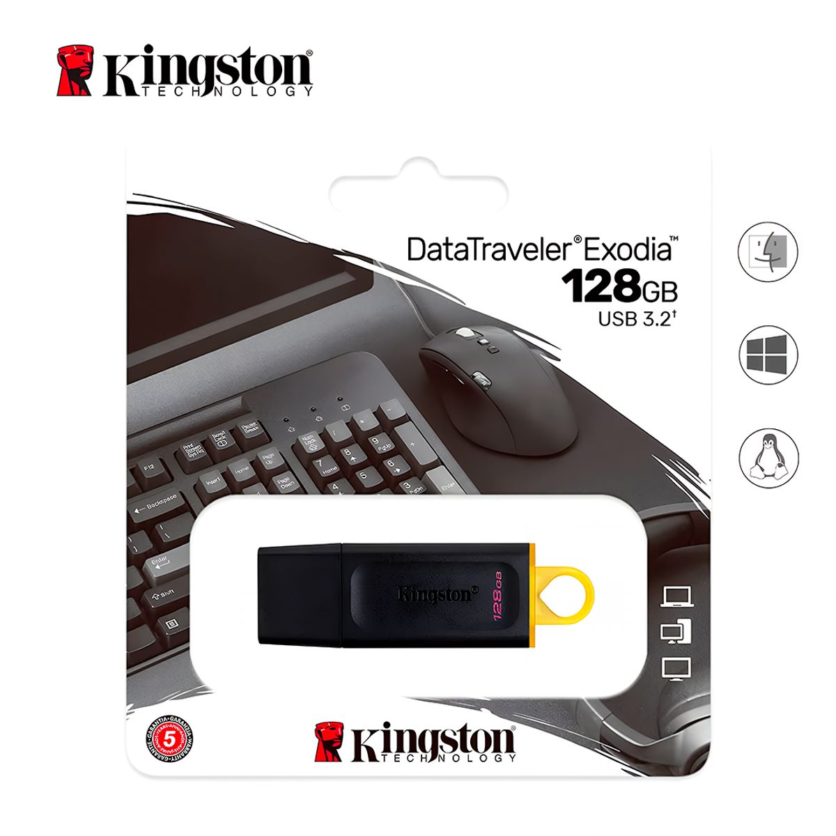 KINGSTON - Memoria USB Kingston DataTraveler Exodia Onyx 128GB USB 3.2 Gen1