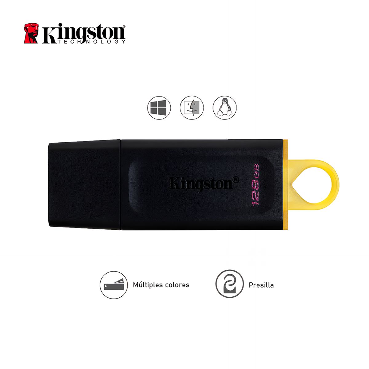 KINGSTON - Memoria USB Kingston DataTraveler Exodia Onyx 128GB USB 3.2 Gen1