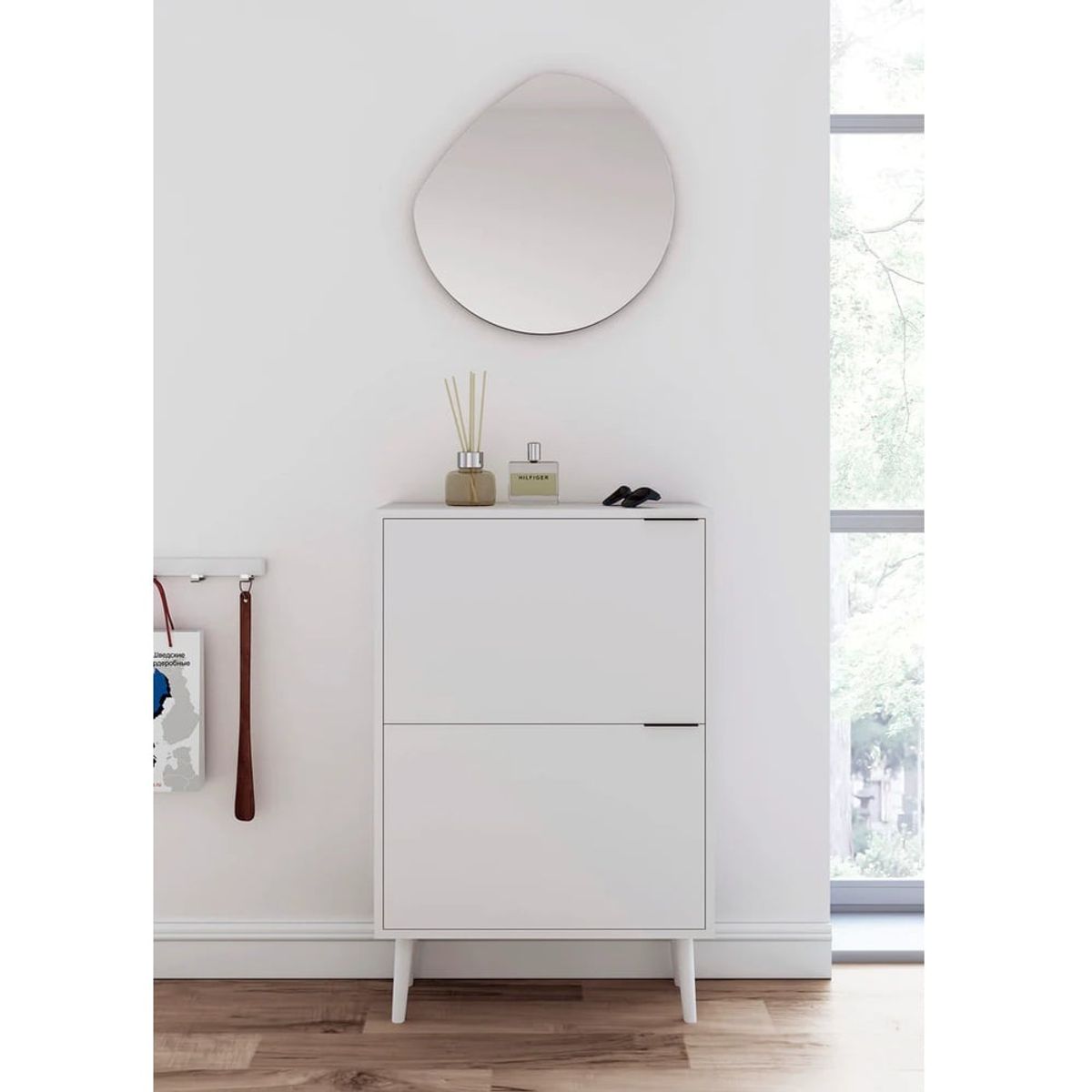 R&R MUEBLES - Zapatera Recibidor Vintage Danu Blanco R&R MUEBLES