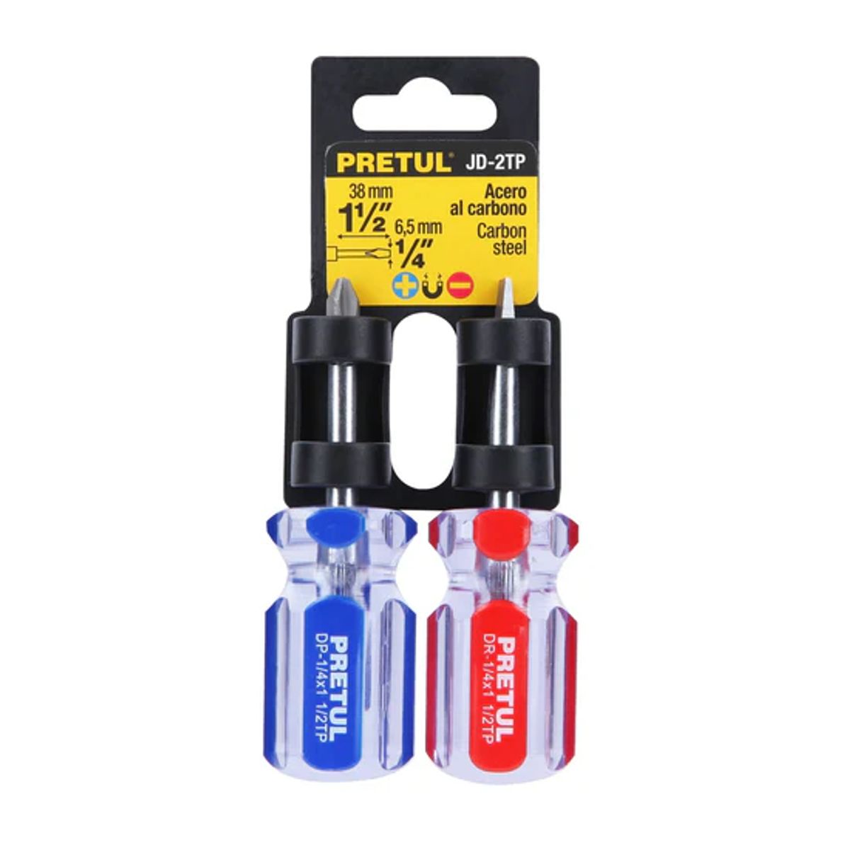 PRETUL - Dúo de desarmadores 14 x 1-12pulg mango de PVC