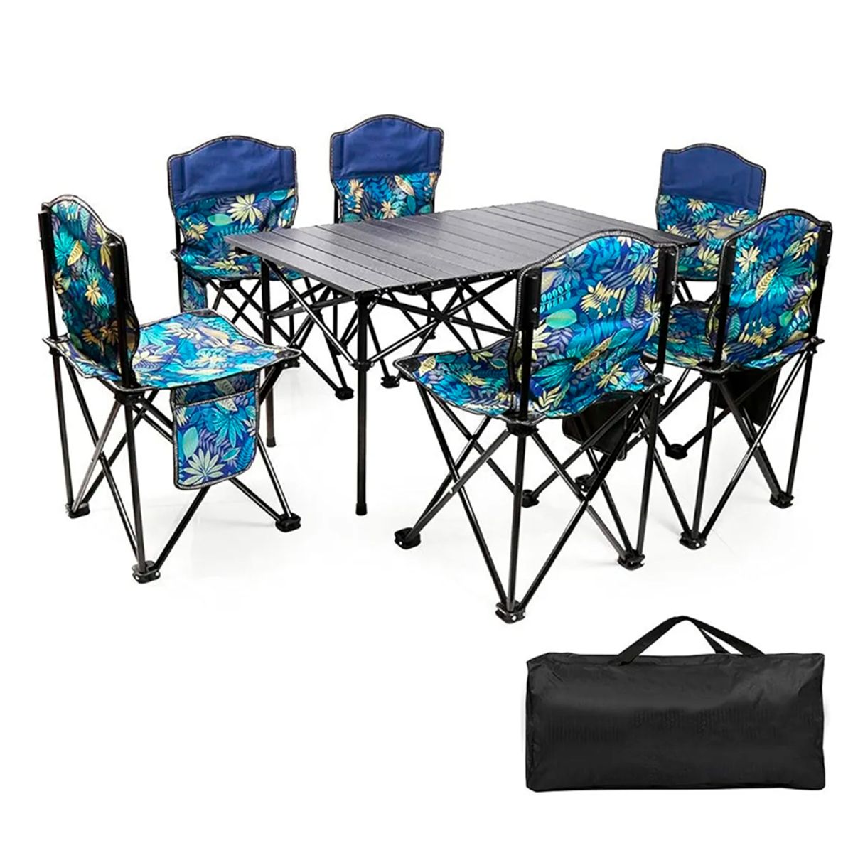 GENERICO - 6 Sillas Plegable + Mesa 95 x 55 x 50 cm