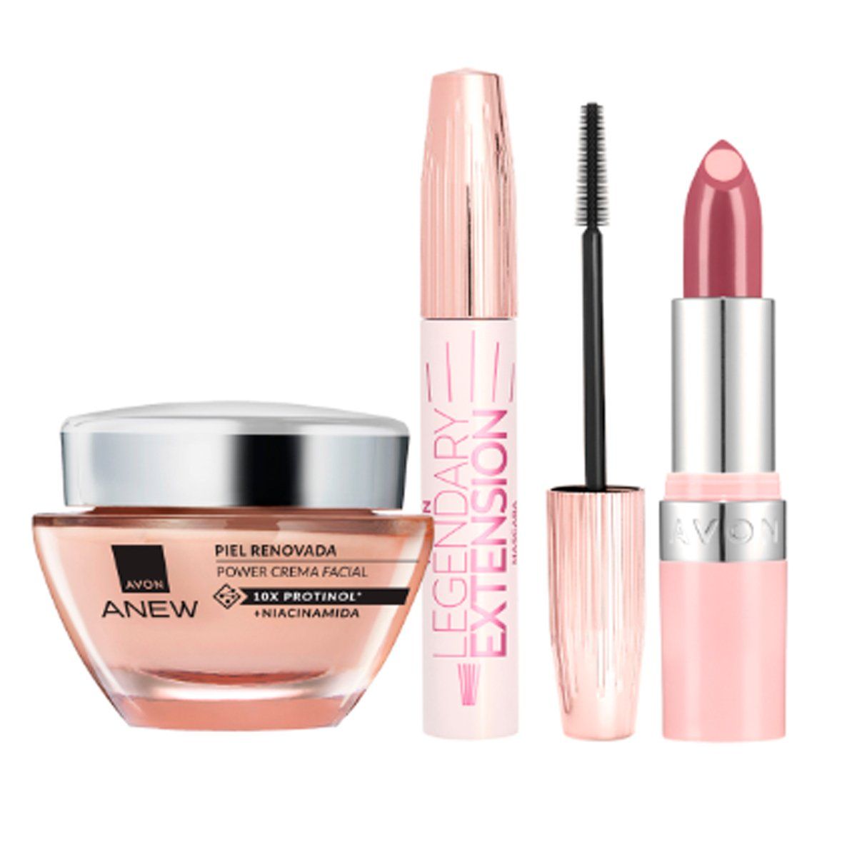 AVON - Set x3 Anew Power Crema Facial con Mascara y Labial Hydramatic