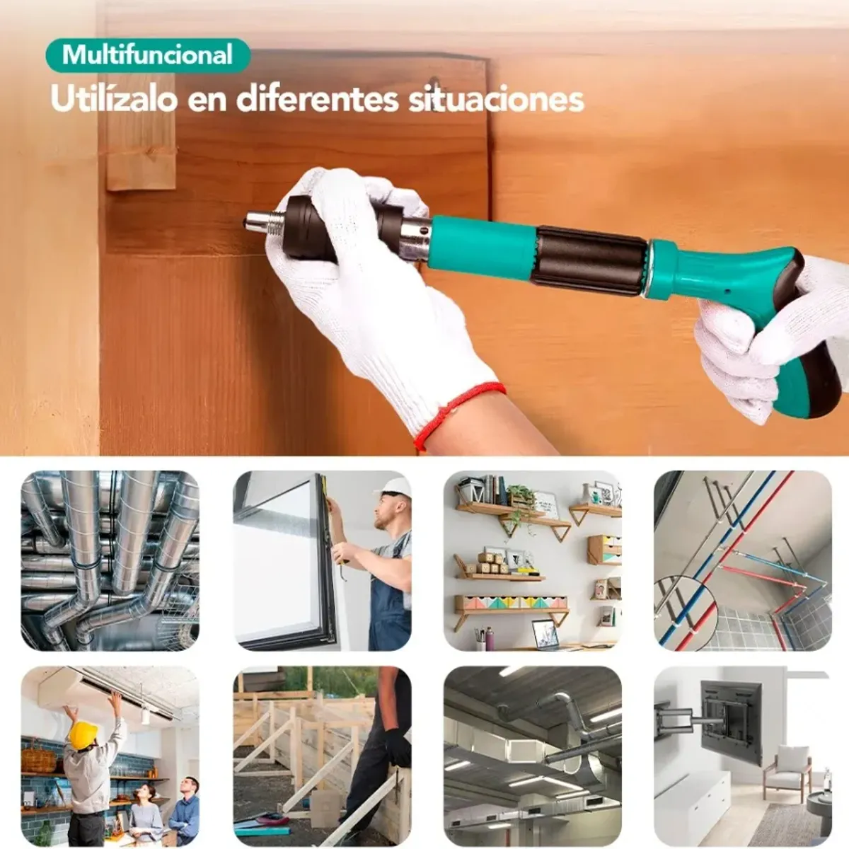 GENERICO - Pistola Remachadora de Alta Precisión Para Clavos