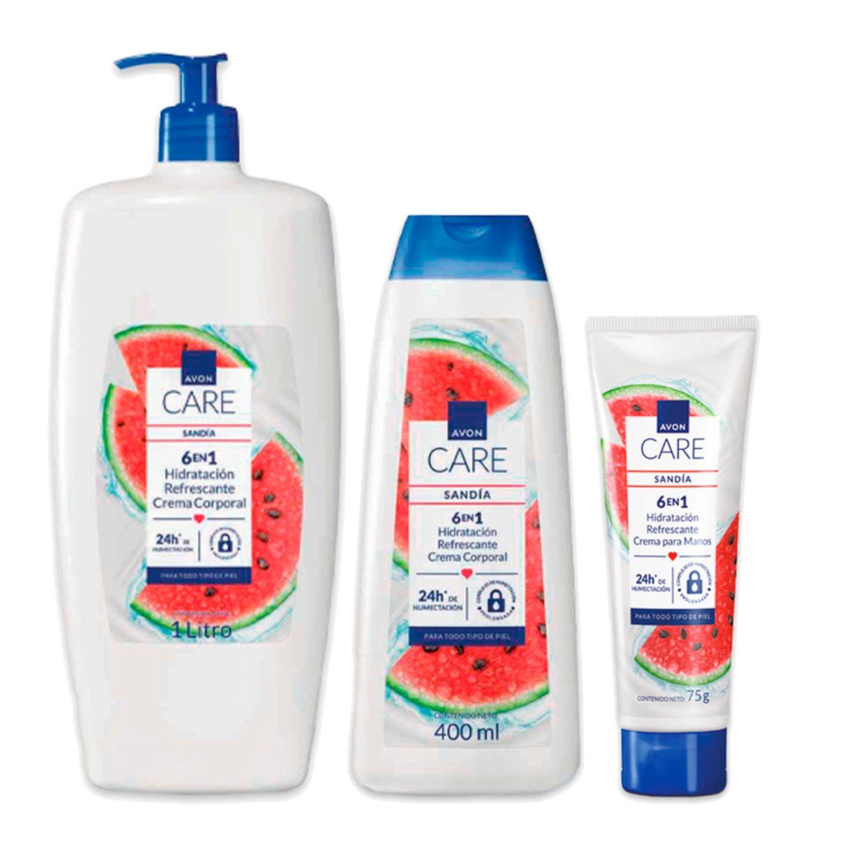 AVON - Avon Care 6 En 1 Kit x3 Sandia Crema Cuerpo con Manos