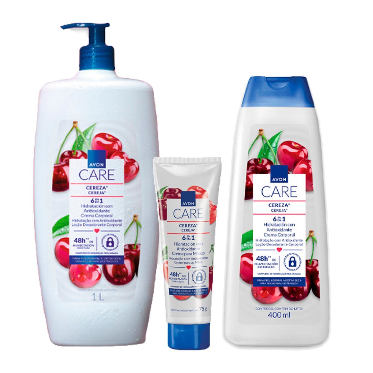 AVON - Avon Care 6 En 1 Kit x3 Cereza Crema Cuerpo con Manos