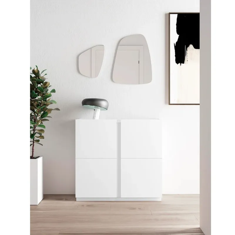 R&R MUEBLES - Zapatera Recibidor Moderno Godoy Blanco R&R MUEBLES