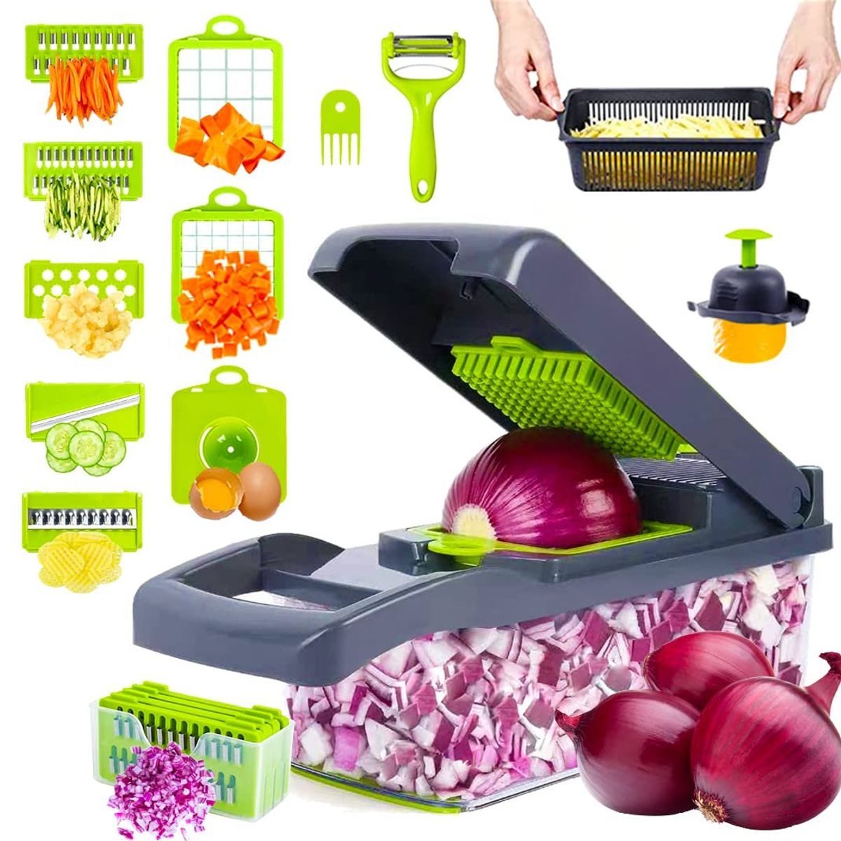 GENERICO - Cortador rayador de verduras y frutas cuchilla de acero inoxidable