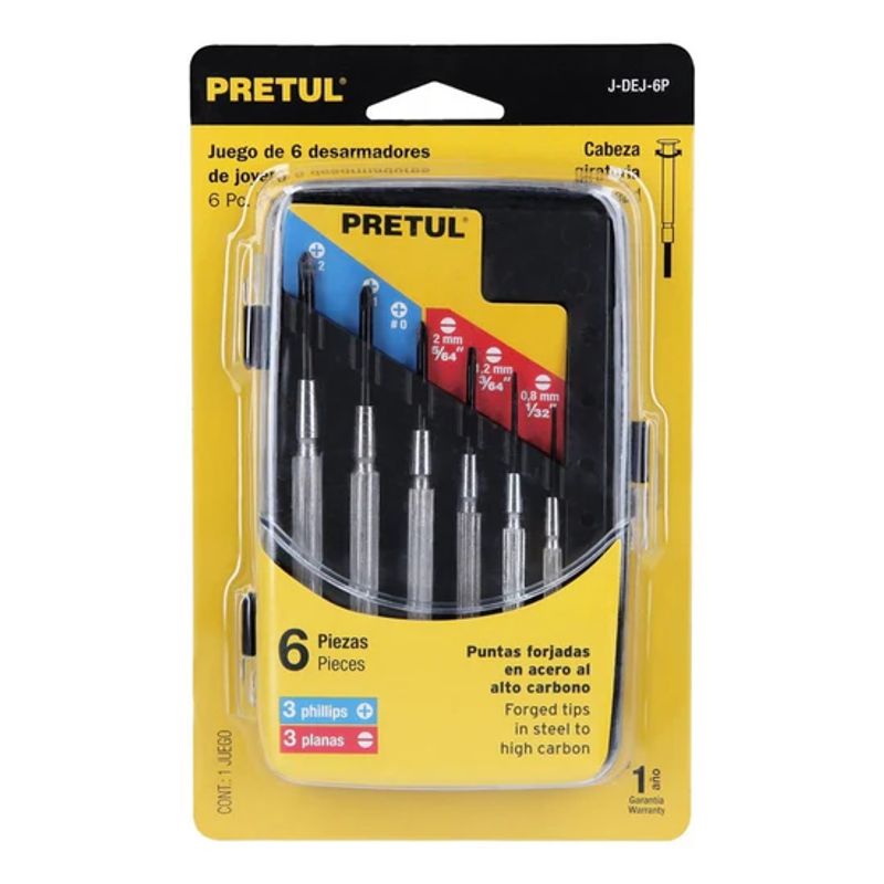 PRETUL - Desarmadores De Precisión Mango Metálico