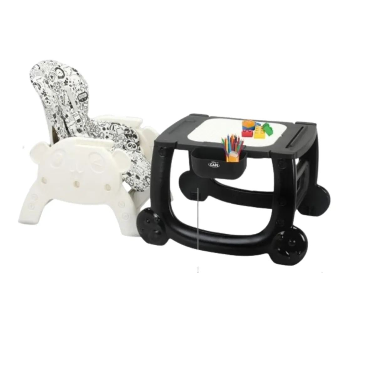 EBABY - Silla de Comer para bebe Carpeta Artist Negro