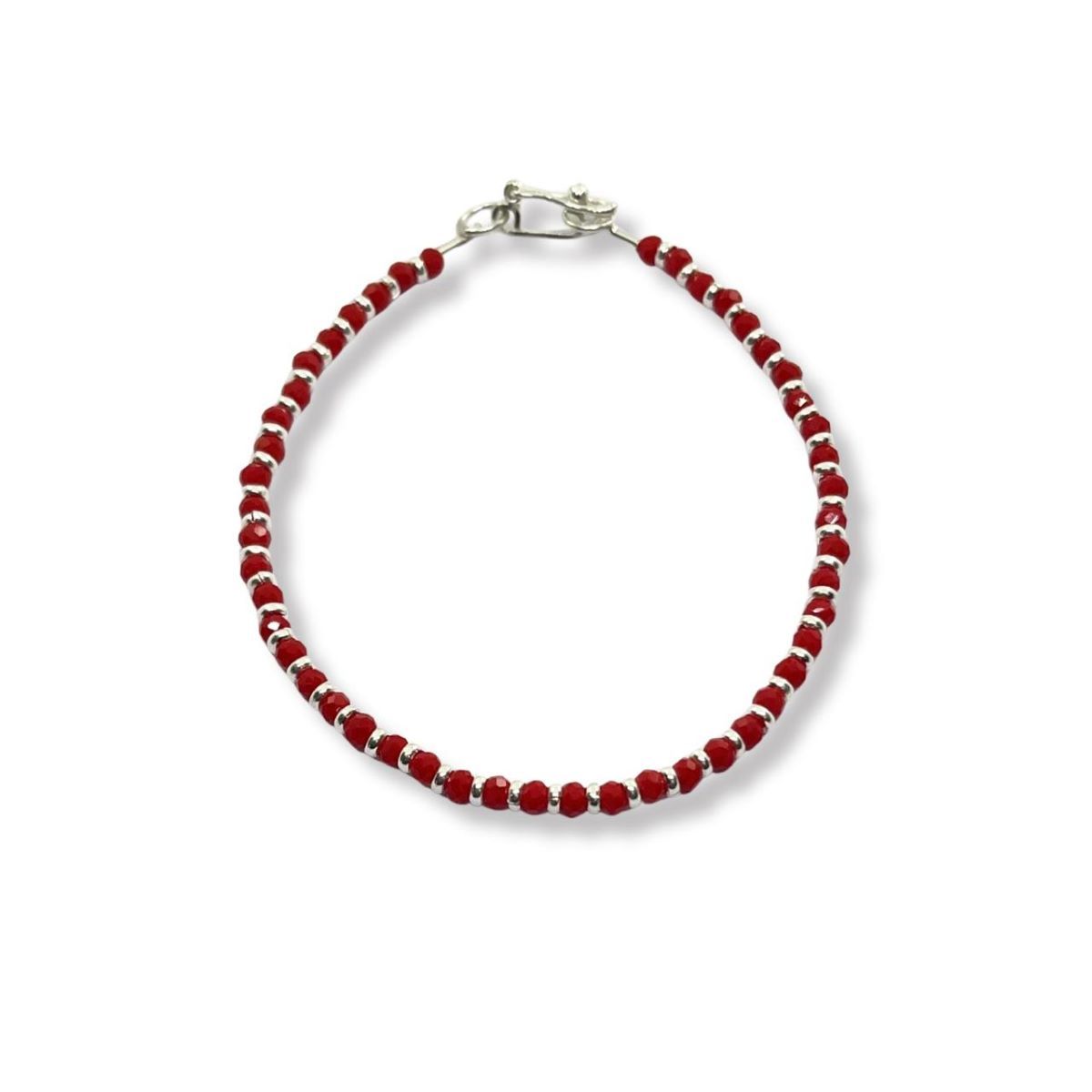 SANTORAL - Pulsera Muranos Rojos - Plata