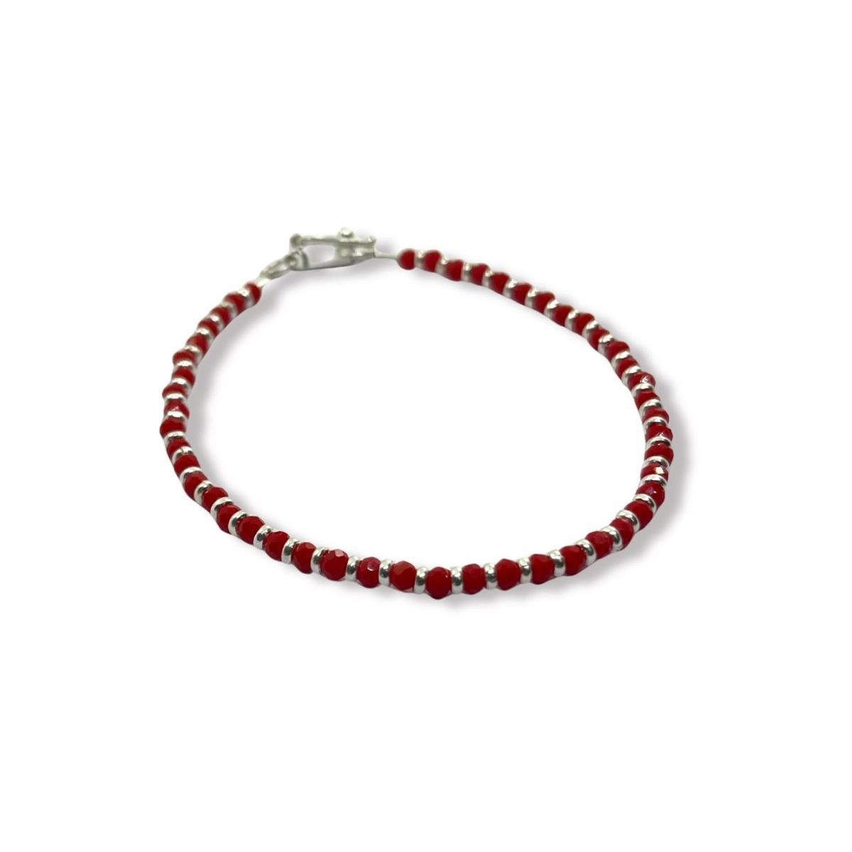 SANTORAL - Pulsera Muranos Rojos - Plata