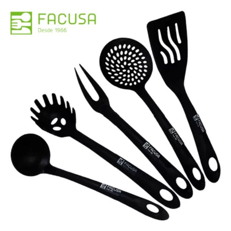 FACUSA - Utensilios de Nylon con Cuchillo X 5 piezas Facusa