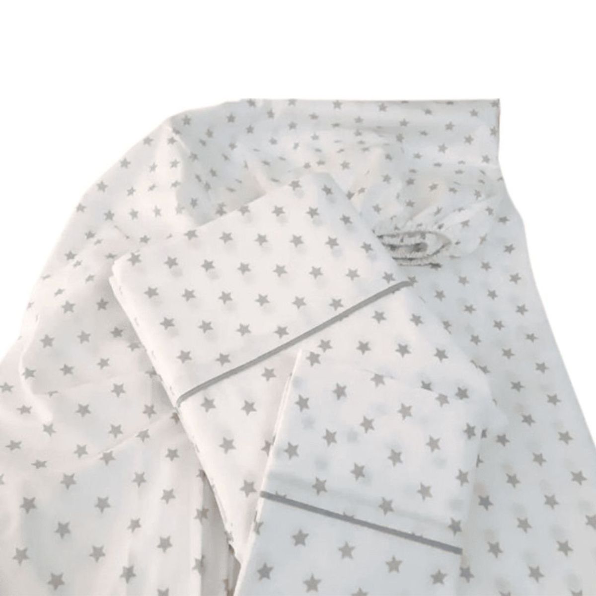 GENERICO - Sabanas de cuna - 3 piezas - Diseño estrellitas plomas Niño