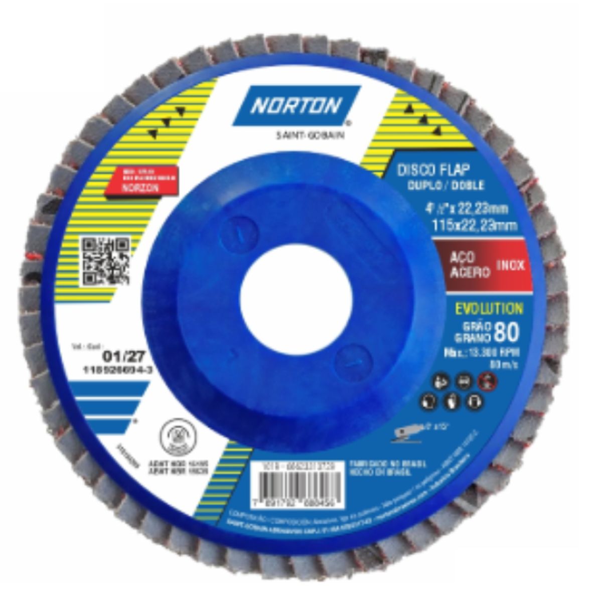 NORTON - DISCO FLAP 4 1/2" GR 80 NORTON x 10 UNDS