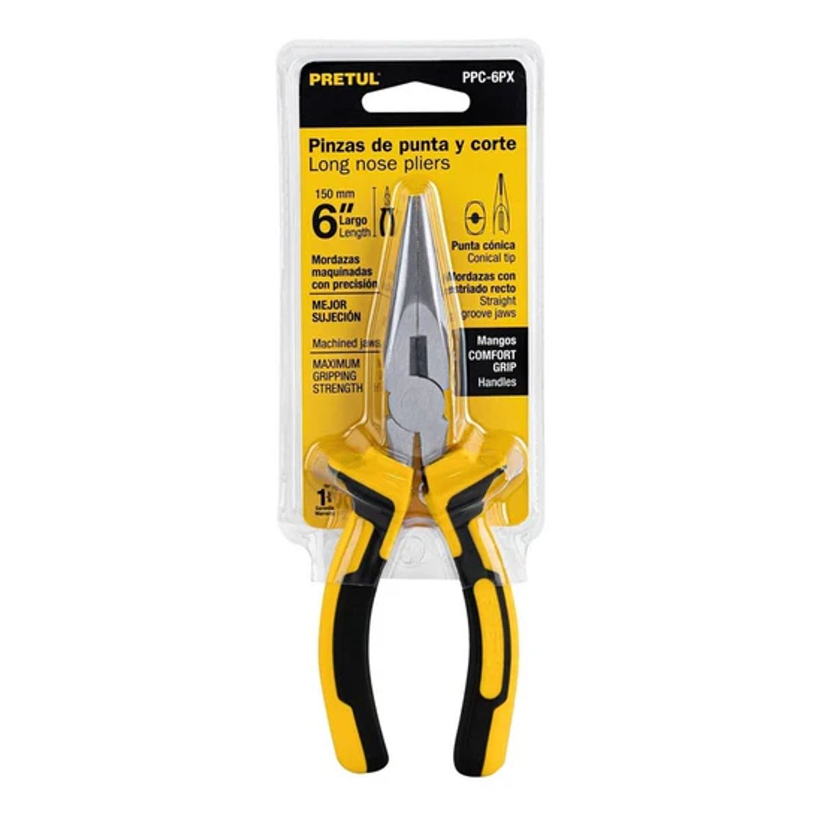 PRETUL - Alicate De Punta Y Corte De 6 Pulgadas Comfort Grip