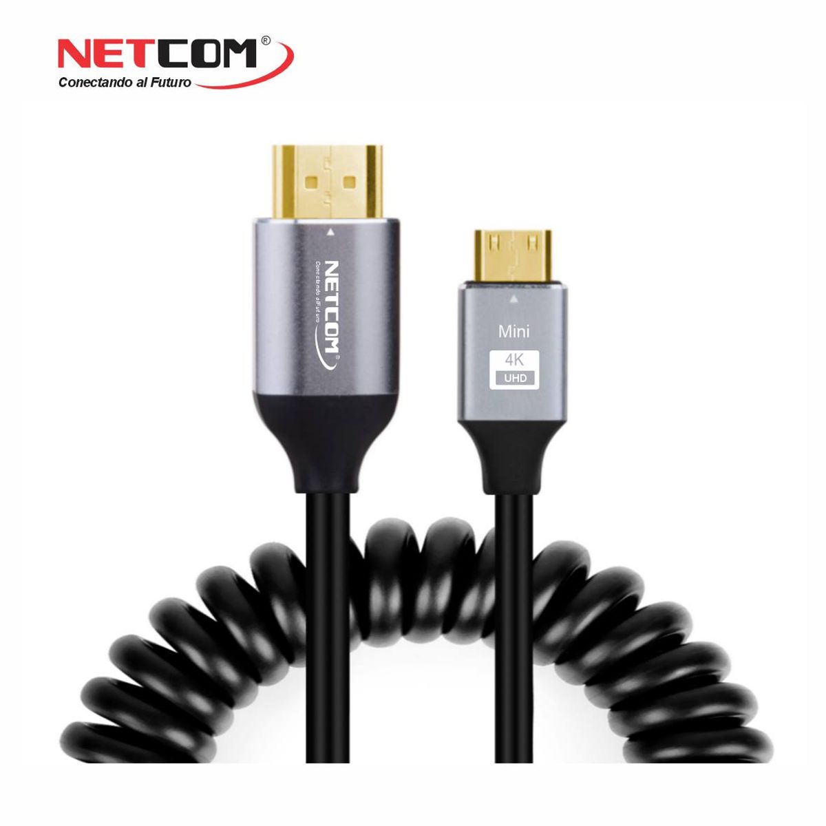 GENERICO - CABLE MINI HDMI A HDMI ESPIRALADO DE 1.50 MTS  UHD 4K@60Hz V2.0