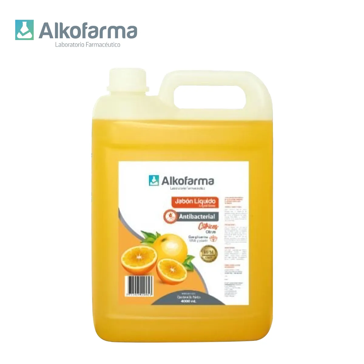 ALKOFARMA - Jabón líquido antibacterial galón 4litros cítricos ALKOFARMA