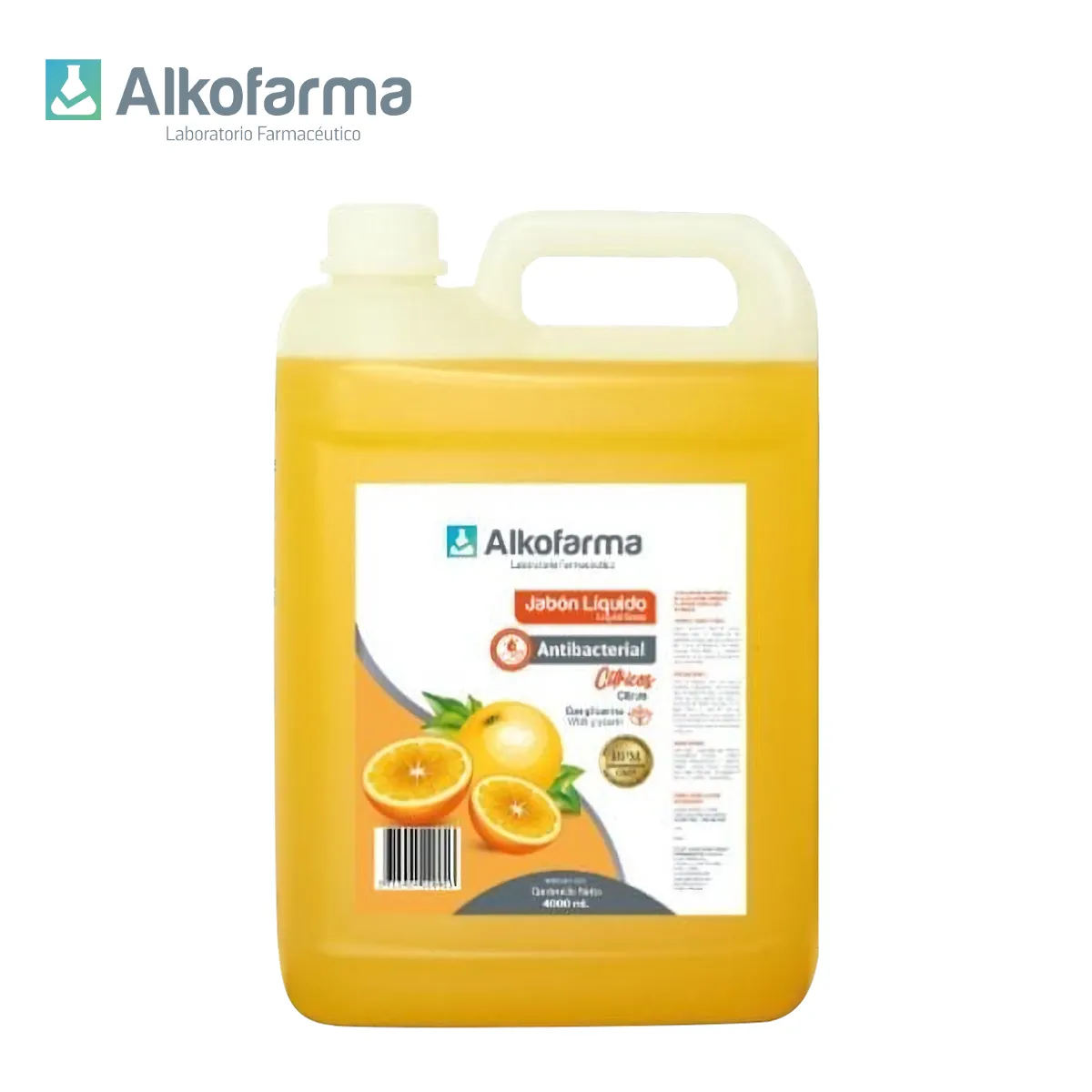 ALKOFARMA - Jabón líquido antibacterial galón 4litros cítricos ALKOFARMA
