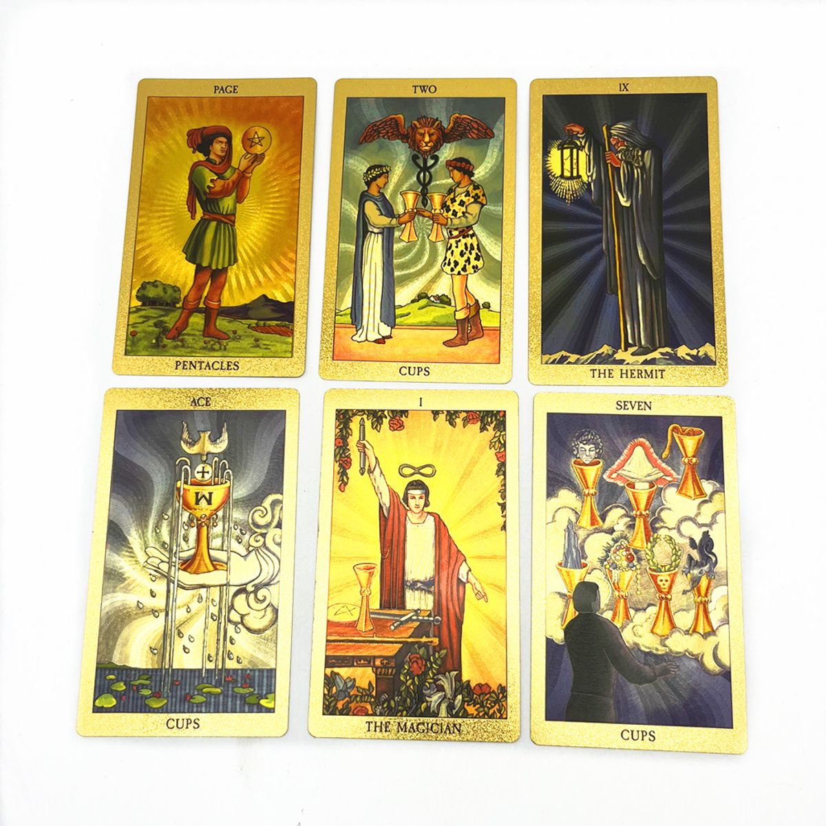 GENERICO - Cartas Del tarot Doradas Rider Tarot