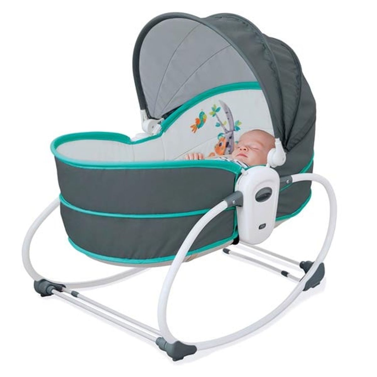 GENERICO - SILLA MECEDORA MOISES MUSICAL CON VIBRADOR 5 EN 1 BLUE