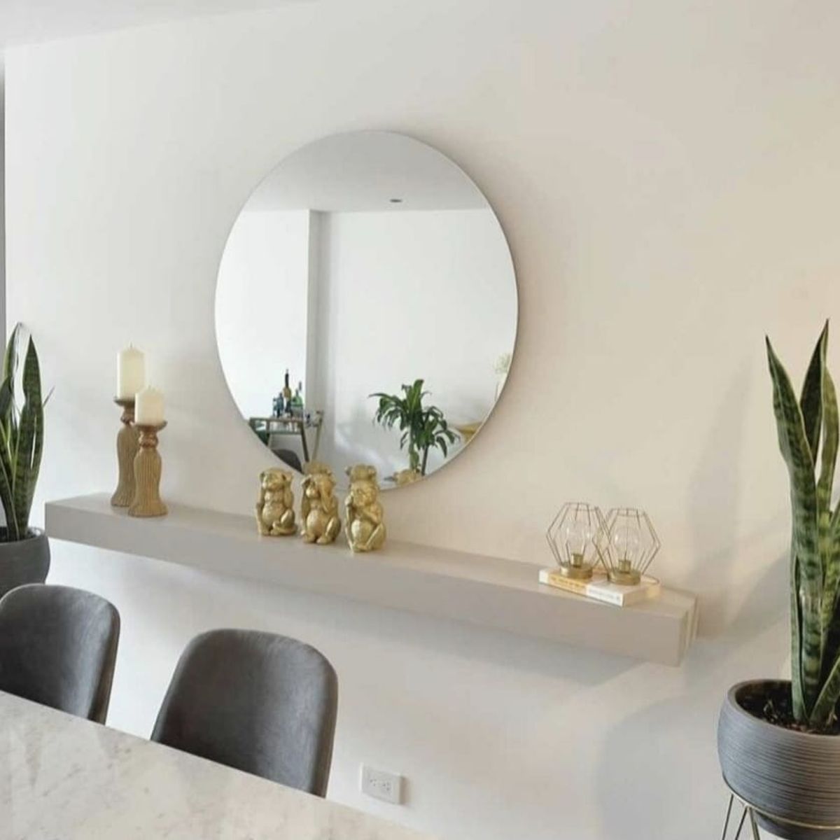 GENERICO - Espejo Circular Pulido De 70  cm