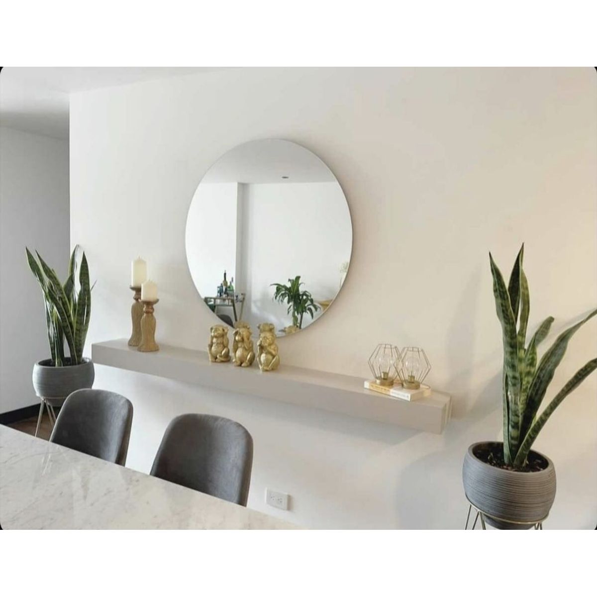 GENERICO - Espejo Circular Pulido De 70  cm