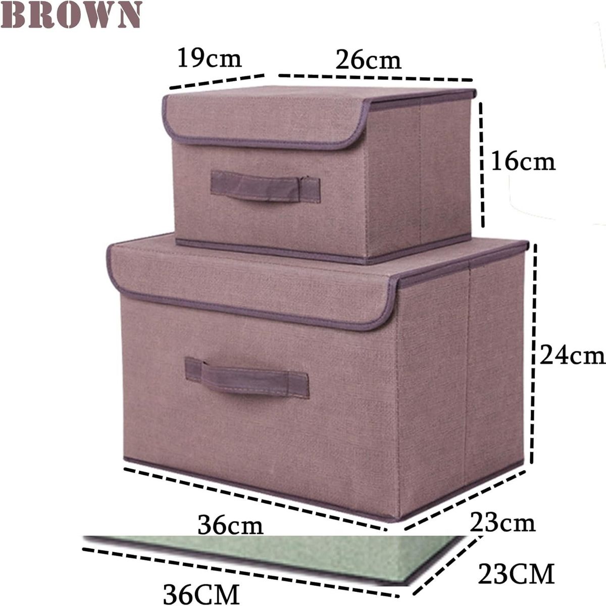 GENERICO - Pack de 4 Cajas de Almacenamientos Multifuncional Plegable Marron