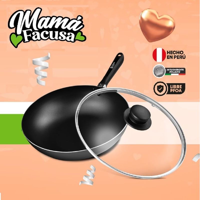 FACUSA - Wok  Antiadherente 28 cm 3,6 L FACUSA