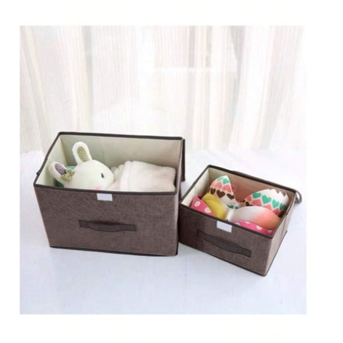 GENERICO - Pack de 4 Cajas de Almacenamiento de Tela Plegable con Tapa