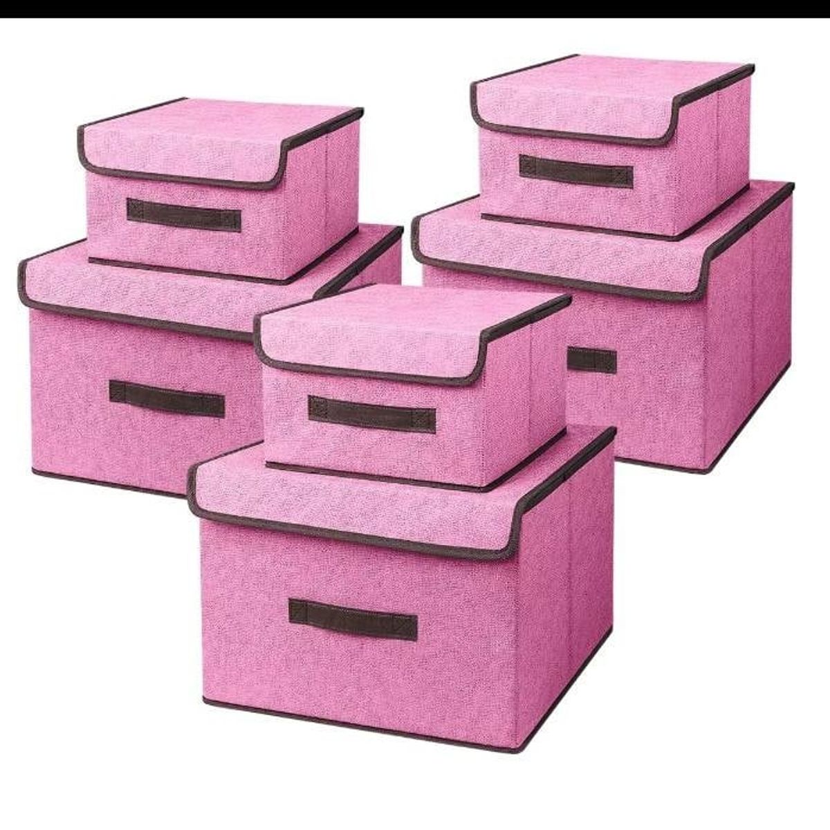 GENERICO - Pack de 6 Cajas de Almacenamiento de Tela Plegable con Tapa