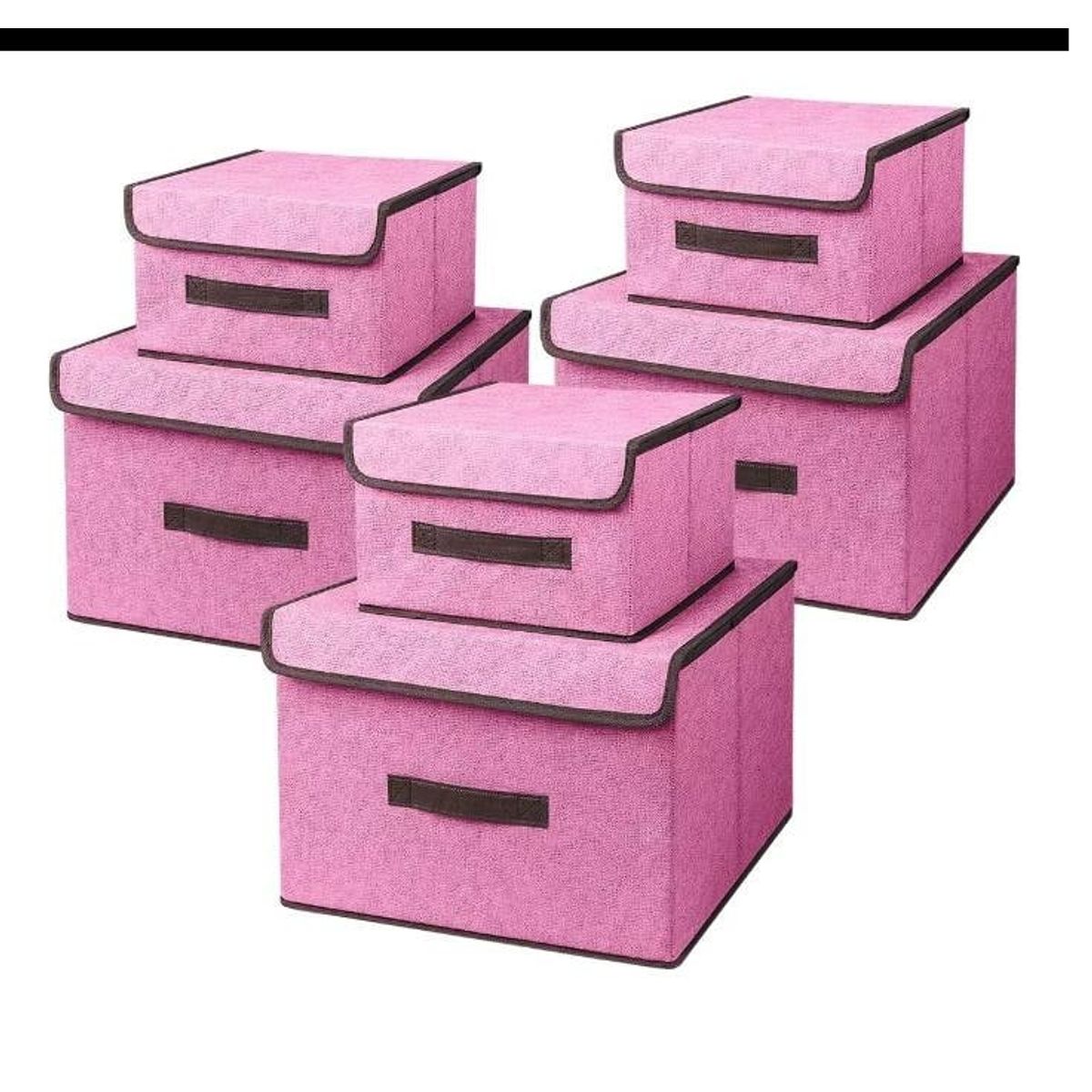 GENERICO - Pack de 6 Cajas de Almacenamiento de Tela Plegable con Tapa