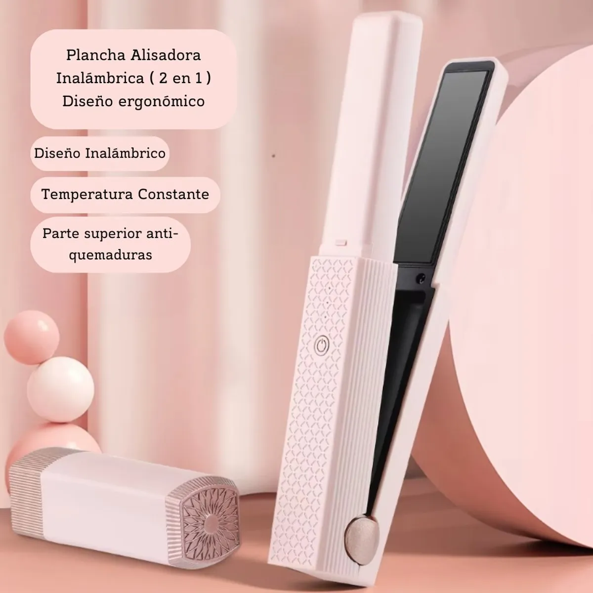 GENERICO - Plancha Alisadora inalámbrico 2 en 1