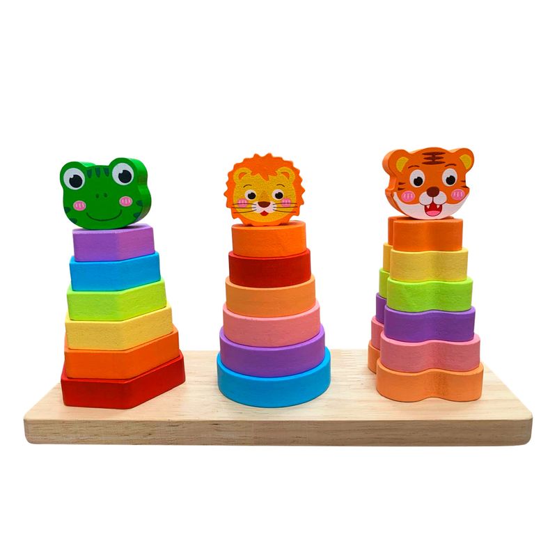 BUYPAL - Juguete Didactico Torre de Bloques de Animalitos