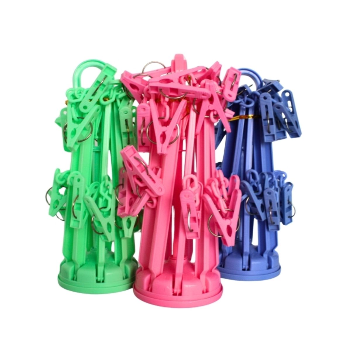 GENERICO - Colgador perchero de ropa con 16 ganchos VERDE