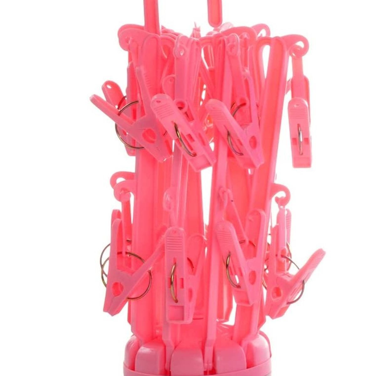 GENERICO - Colgador perchero de ropa con 16 ganchos ROSA