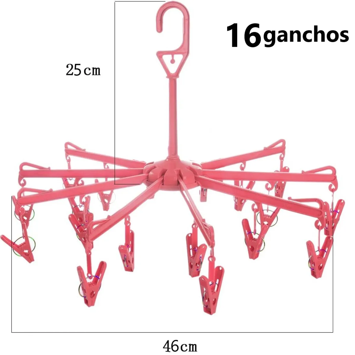 GENERICO - Colgador perchero de ropa con 16 ganchos